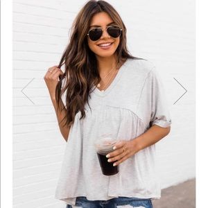 📣 Moving Sale! NEW Pink Lily Grey Tie Back Top Medium